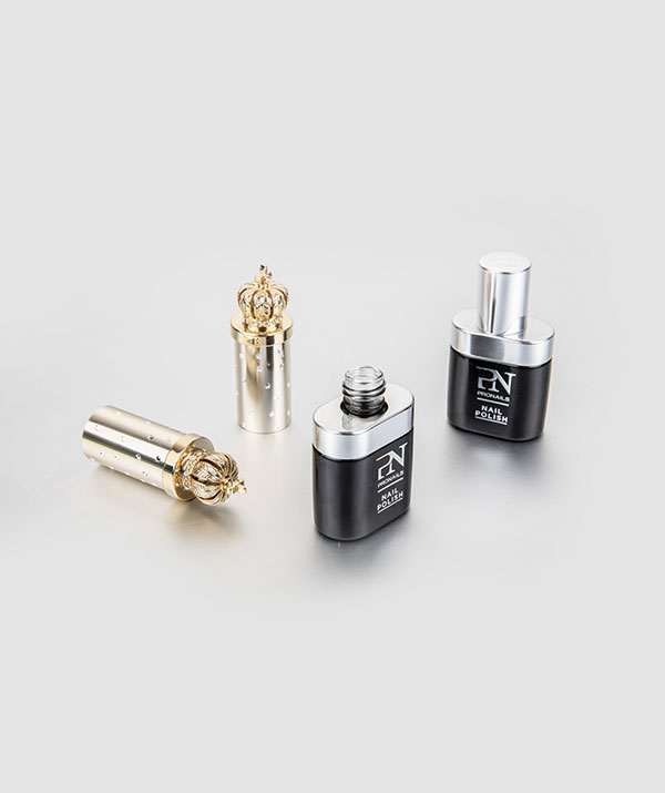 Aluminum cap and shoulder for nail polish